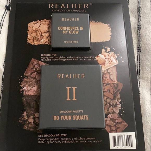2 PC Set REALHER Eye Shadow Palette & Highlighter - Picture 3 of 12